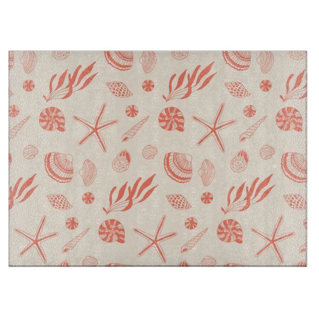 Planche À Découper Motif sans joint avec coquillages (Devant)