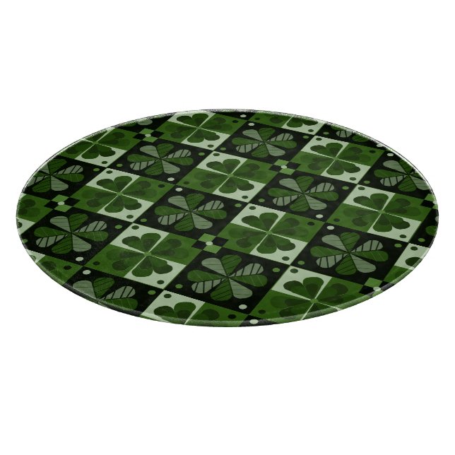 Planche À Découper Motif shamrock Checkerboard (Coin)