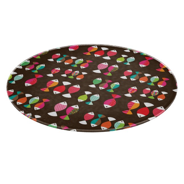 Planche À Découper Motif sous-marin 2 de rétros poissons abstraits (Coin)