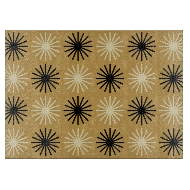 Planche À Découper Motif Starburst moderne du milieu du siècle (Devant)