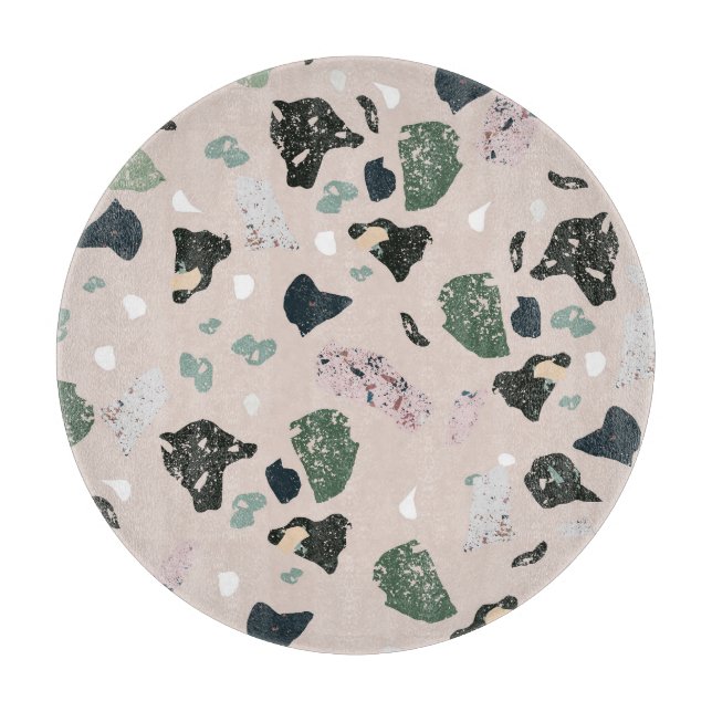 Planche À Découper Motif Terrazzo Vert (Devant)