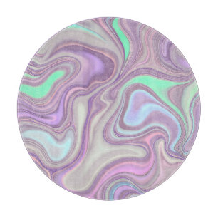 Planche À Découper Motif Tourbillon Marbre Violet Pastel
