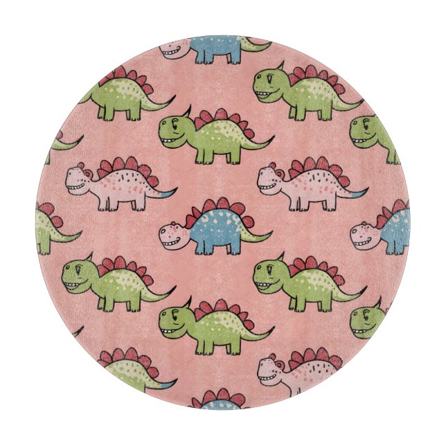 Planche À Découper Motif transparent de dinosaure mignon (Devant)