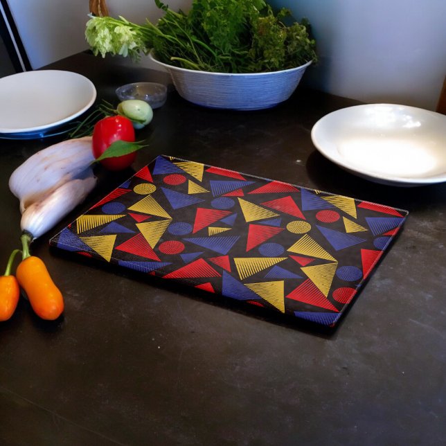 Planche À Découper Motif triangle multicolore (Chopping Board)