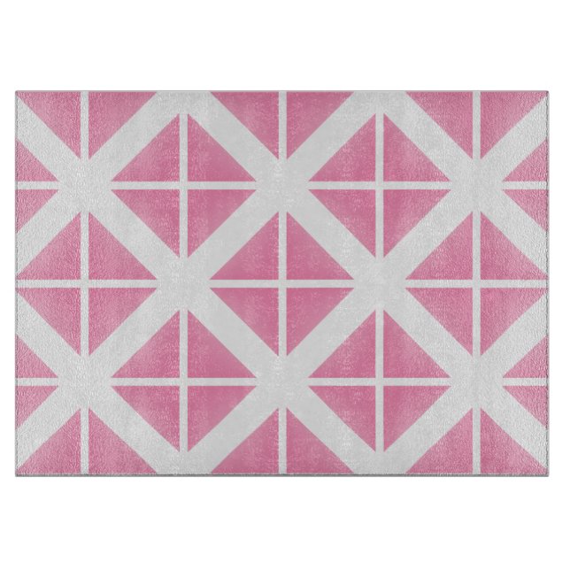 Planche À Découper Motif triangle rose tendance (Devant)
