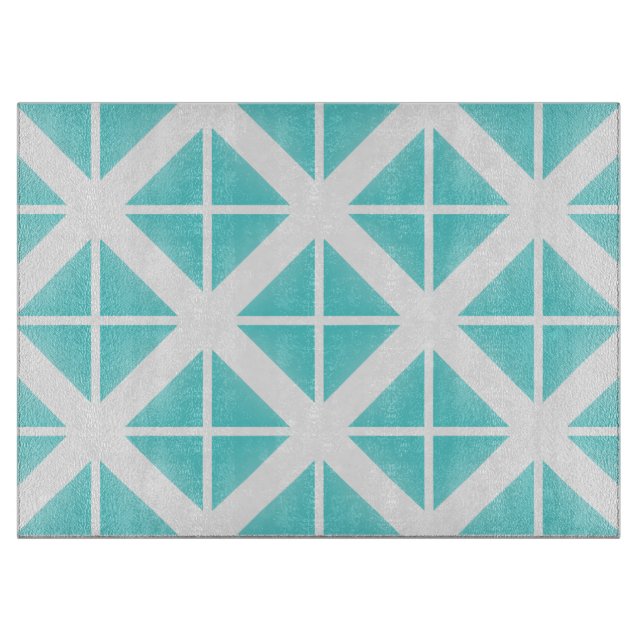 Planche À Découper Motif Triangle tendance Turquoise (Devant)