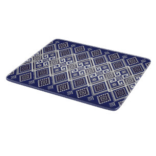 Planche À Découper Motif tribal bleu marine de surface