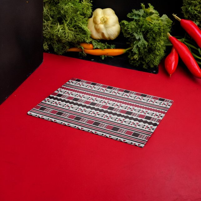Planche À Découper Motif tribal rouge et noir (Chopping Board)