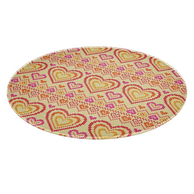 Planche À Découper Motif tricoté par Saint-Valentin (Coin)