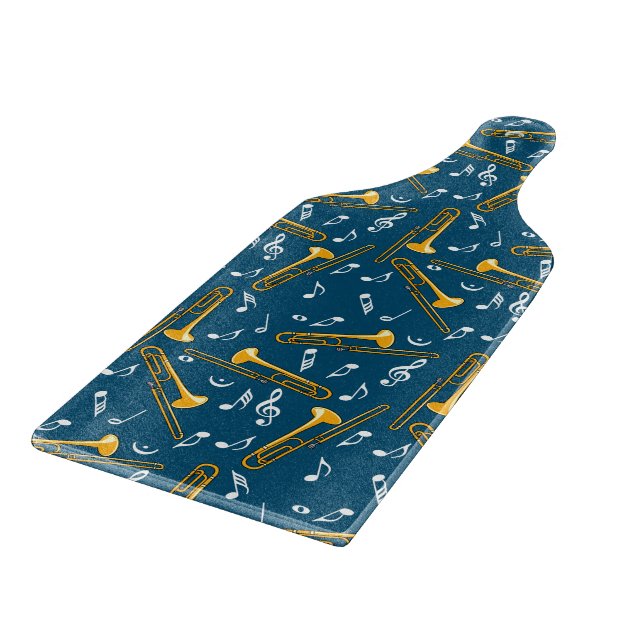 Planche À Découper Motif Trombone Music Notes (Coin)