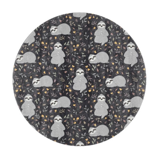 Planche À Découper Motif tropical de paresse de bébé (Devant)