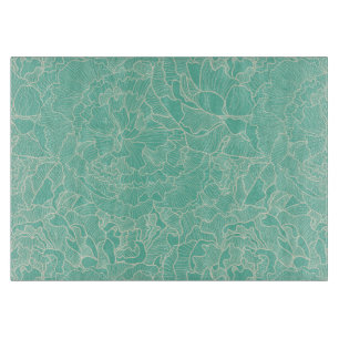 Planche À Découper Motif Turquoise Peony
