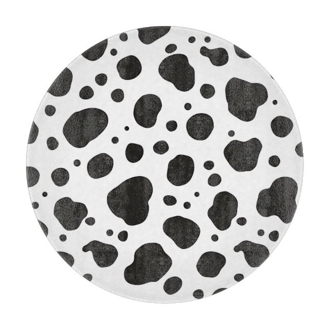 Planche À Découper Motif Vache Noir Blanc (Devant)