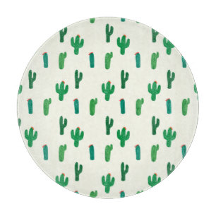 Planche À Découper Motif vert clair de cactus