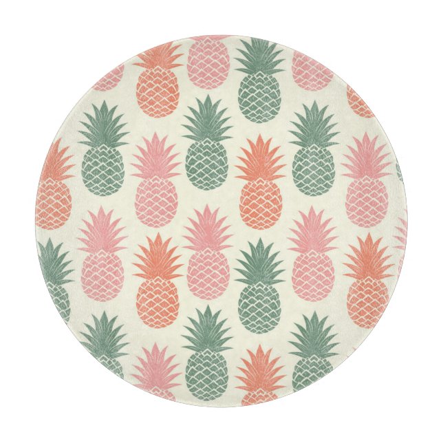 Planche À Découper Motif vintage 2 d'ananas (Devant)