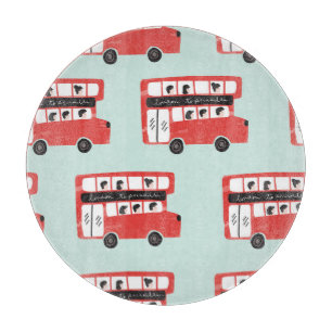 Planche À Découper Motif Vintage du bus Red London