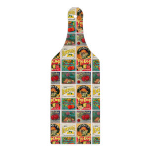 Planche À Découper Motif vintage Étiquette de fruits