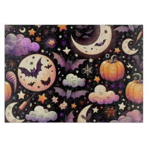Planche À Découper Motif Whimsical Halloween Night Sky