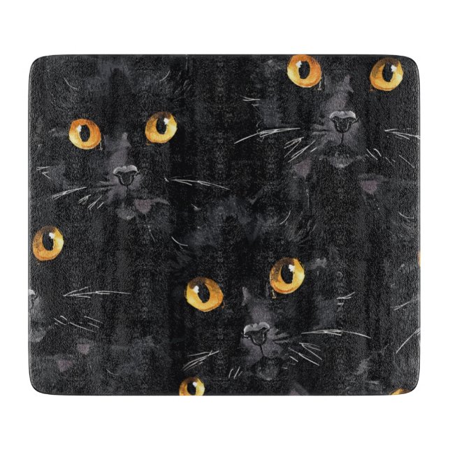 Planche À Découper Motif Yeux de Chat Noir Mystique (Devant)