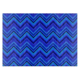 Planche À Découper Motif zigzag rayures bleues