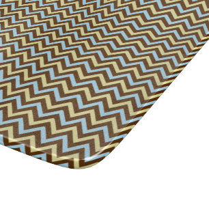 Planche À Découper Motifs à vagues de zigzag bleu et brun
