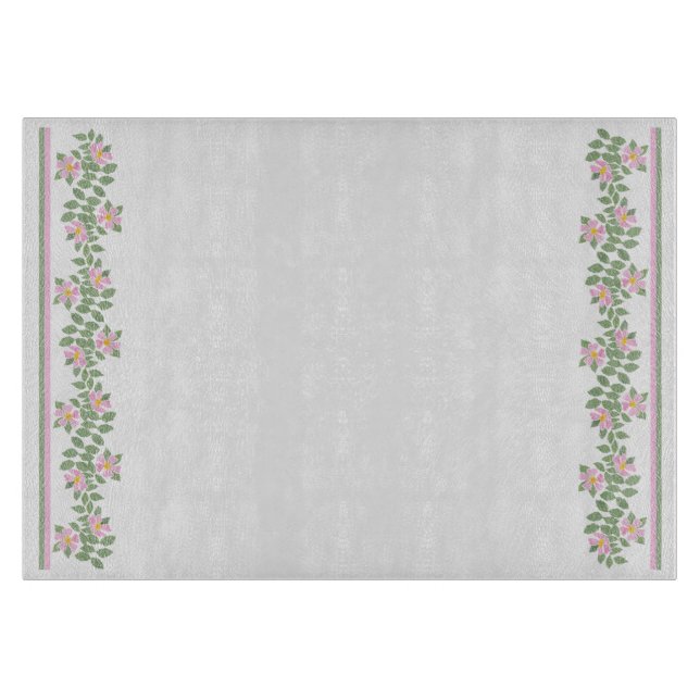 Planche À Découper Motifs Roses Dogrose : Planche à Verres (Devant)