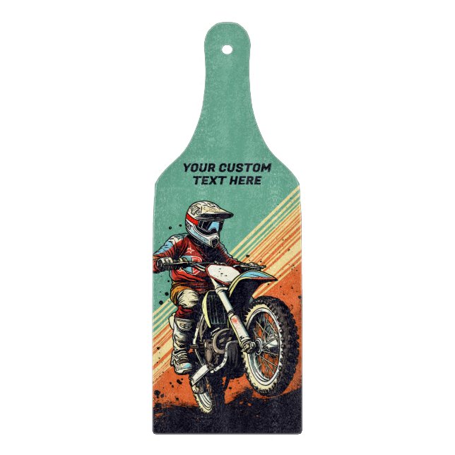 Planche À Découper Motocross de nom personnalisé (Devant)