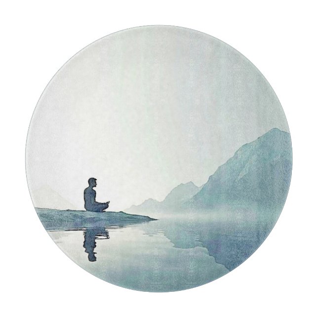 Planche À Découper Mountain Zen Conception pacifique de méditation (Devant)