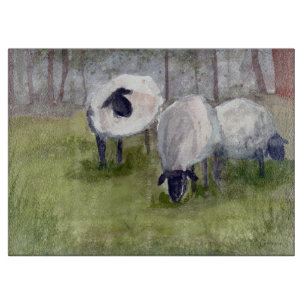 Planche À Découper Moutons pâturant rustiques