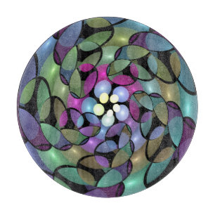 Planche À Découper Mouvements colorés Abstrait Trippy Fractal Art