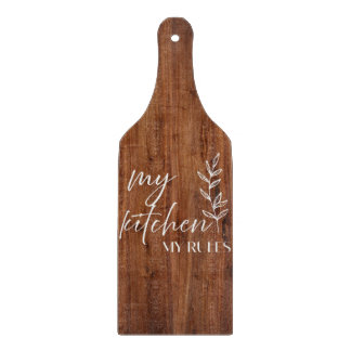 Planche À Découper My Kitchen My Rules Rustic Wood Cutting Board