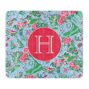 Planche À Découper Nantucket Preppy Palm Beach Motif Monogrammé