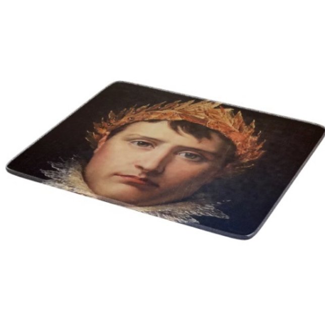 Planche À Découper Napoléon Laurier-Couronne Héros  (Napoleon’s Portrait  Design glass cutting board hand-pressed tempered glass five different sizes.)