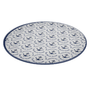 Planche À Découper Nautical Family Boat Name Marine Ancre