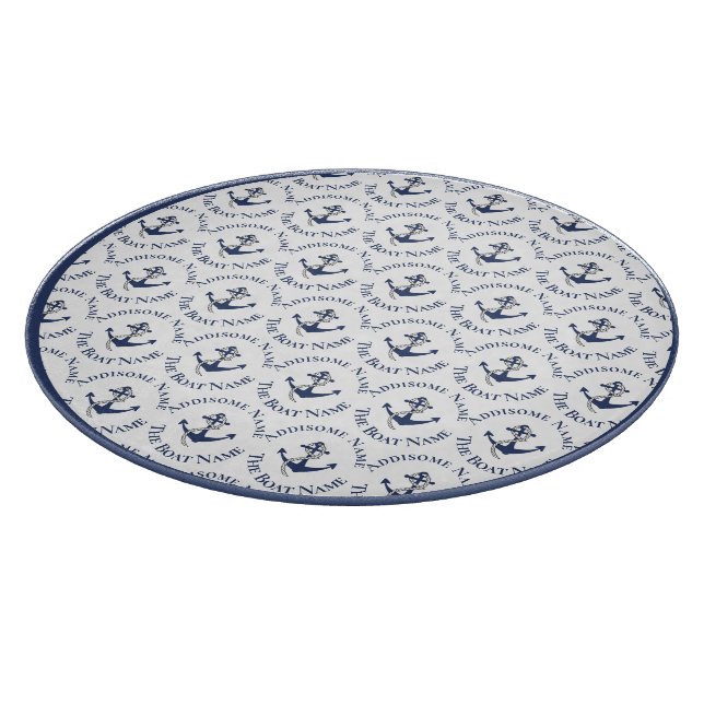 Planche À Découper Nautical Family Boat Name Marine Ancre (Coin)