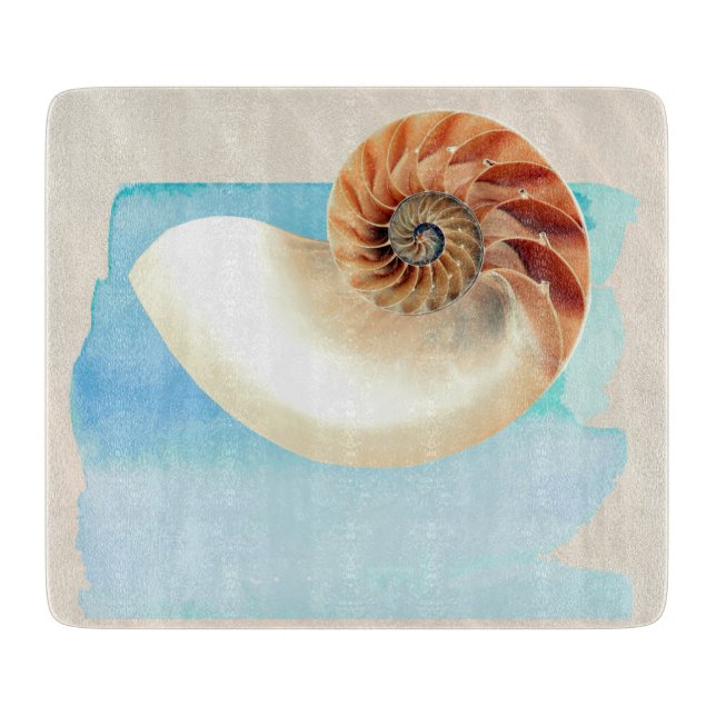 Planche À Découper Nautilus Coquillage et sable (Devant)