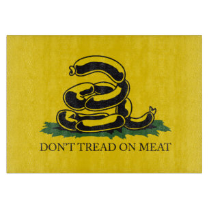 Planche À Découper Ne marchez pas sur la viande drôle Gadsden drapeau