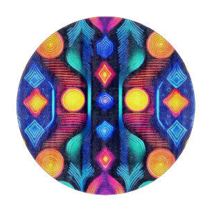 Planche À Découper Neon Geometry Mandala Art
