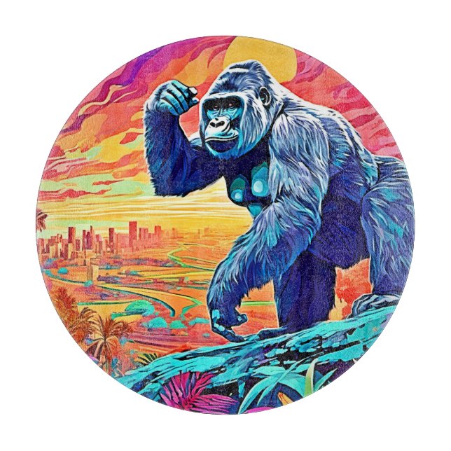 Planche À Découper Neon Jungle Gorilla Imaginaire urbain (Devant)