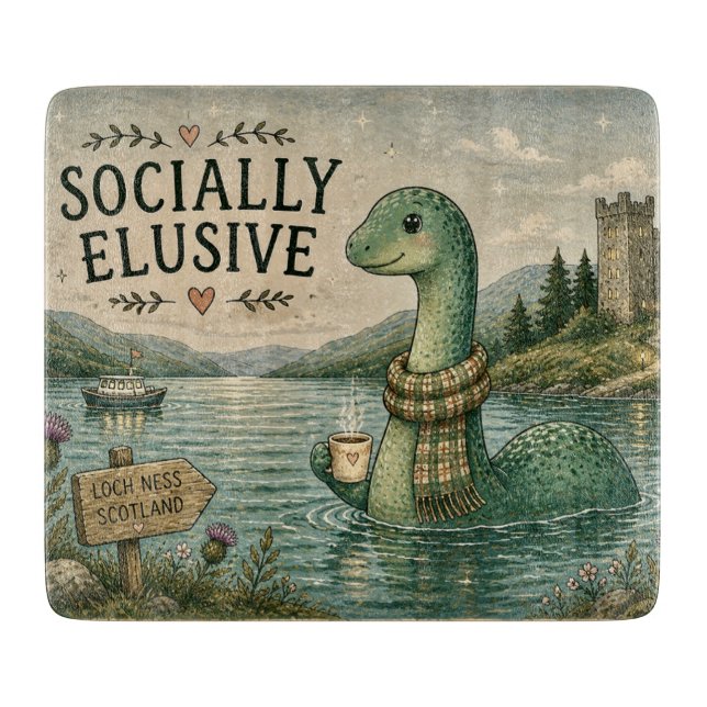 Planche À Découper Nessie Cryptide Insaisissable Socialement Cosy Loc (Devant)