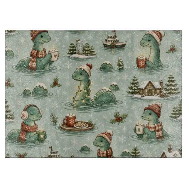 Planche À Découper Nessie de Noël Monstre du Loch Ness Confortable Cr (Devant)