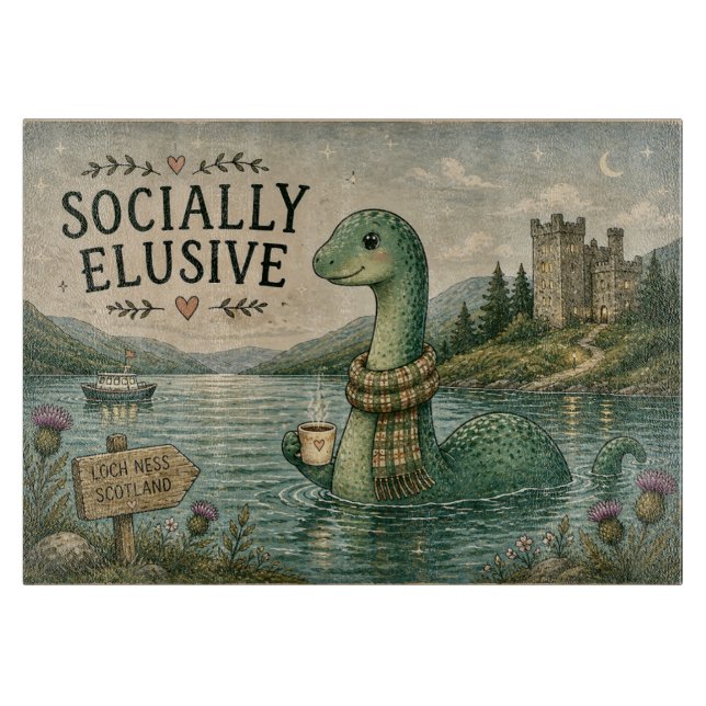 Planche À Découper Nessie insaisissable socialement Cryptide cosy Loc (Devant)
