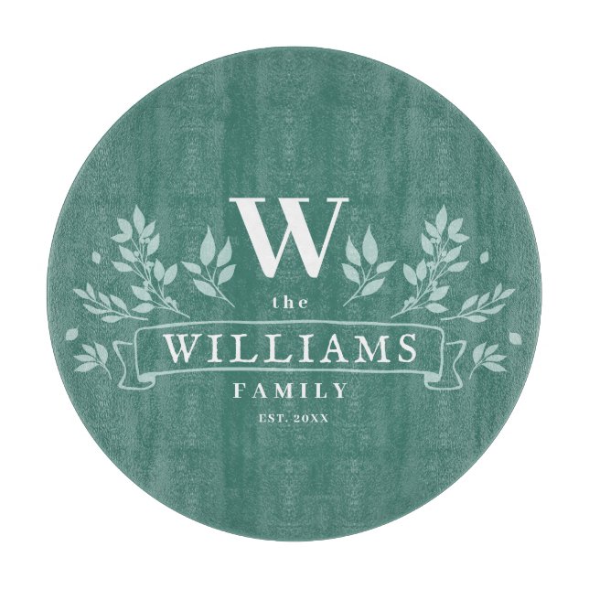 Planche À Découper N'importe quelle couleur | Monogramme de nom de fa (Devant)