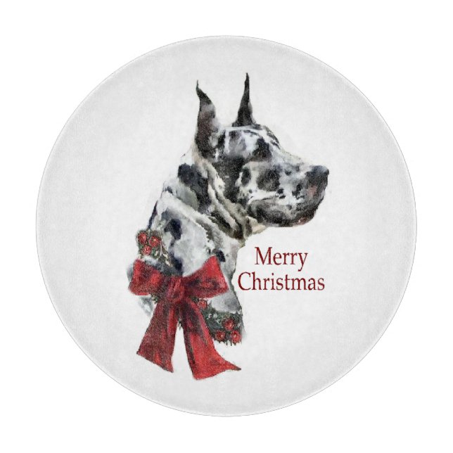 Planche À Découper Noël Arlequin Great Dane (Devant)