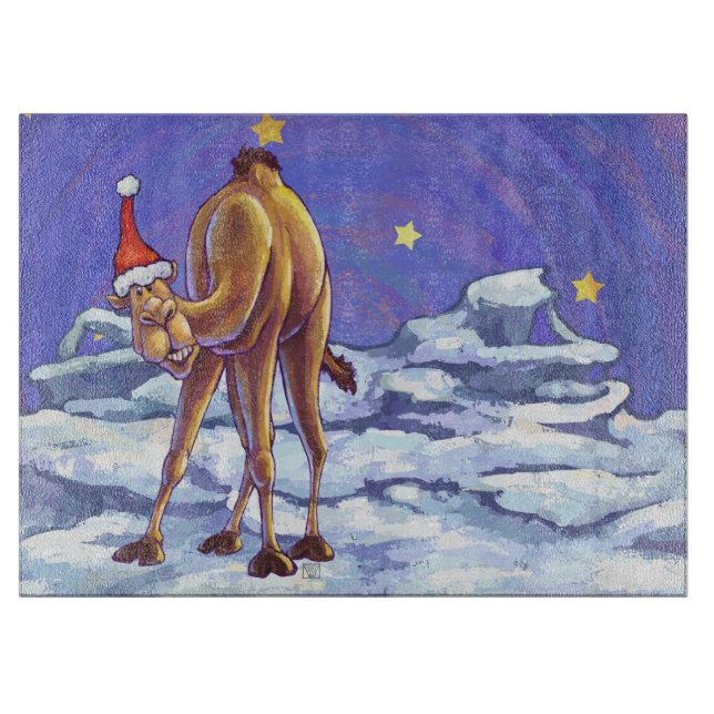 Planche À Découper Noël aux chameaux (Devant)