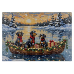 Planche À Découper Noël Bateau de vacances Bluetick Coonhound