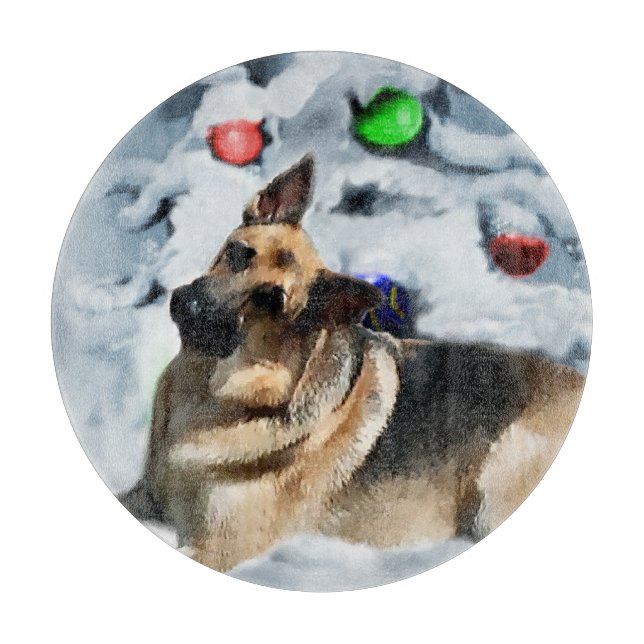 Planche À Découper Noël berger allemand (Devant)