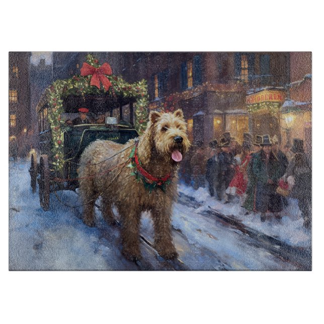 Planche À Découper Noël de la saison festive du Terrier Wheaten (Devant)