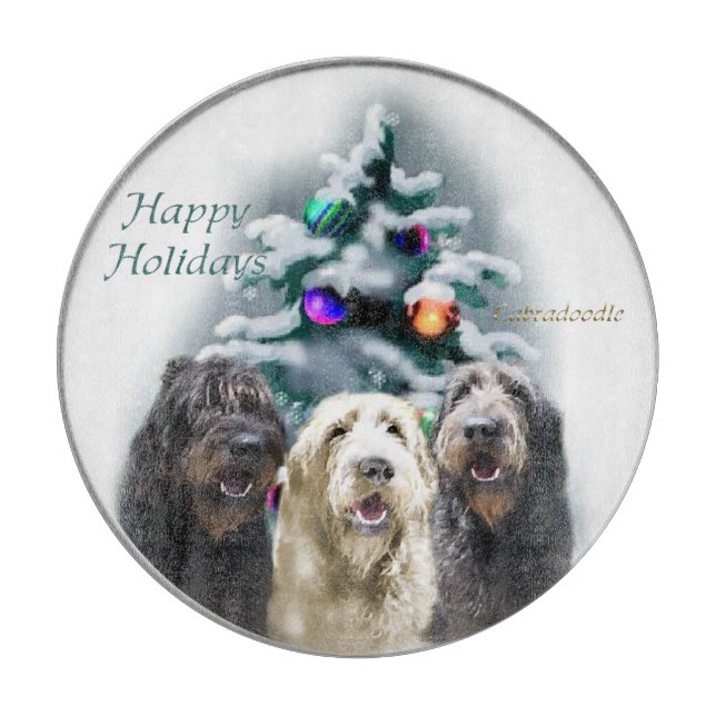 Planche À Découper Noël de Labradoodle (Devant)