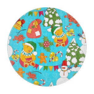Planche À Découper Noël de l'ours en peluche : Motif amical pour les